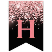 Birthday Rose Gold Rosa Glitzer Glam 21. Wimpelkette (Zweite Fahne)