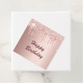 Birthday Rose Gold Schwarze Glitzer Tropfen Mädche Geschenkanhänger (Beispiel)