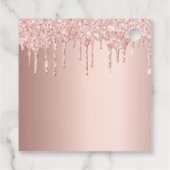 Birthday Rose Gold Schwarze Glitzer Tropfen Mädche Geschenkanhänger (Rückseite)