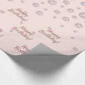 Birthday Rose Goldblush-Diamanten Geschenkpapier (Ecke)