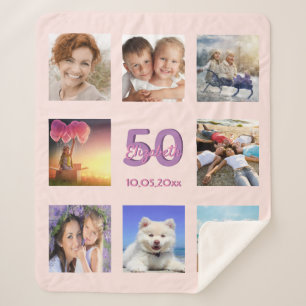 Birthday Rose Goldblush Foto Collage Name Sherpadecke