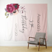 Birthday Rose Goldene Rosa Rosa Blumenbezeichnunge Wandteppich (Beispiel (Horizontal))