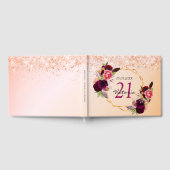 Birthday Rose goldfarbener geometrischer Glitzer S Gästebuch (Voll)