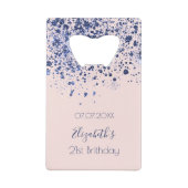 Birthday Rose Goldmedaille blauen Glitzer Name Geldbeutel Flaschenöffner (Rückseite)