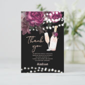 Birthday Rose Wine Luxus Dankeskarte (Stehend Vorderseite)