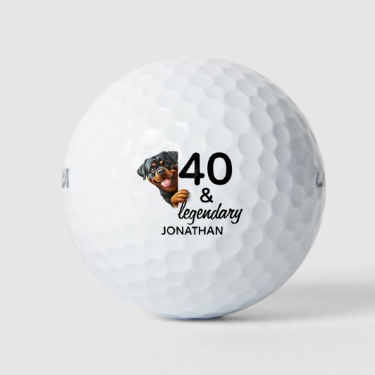 Birthday Rottweiler gift Golfball (Vorderseite)
