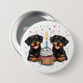 Birthday Rottweiler Hunde Button (Vorne & Hinten)