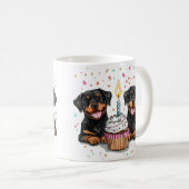 Birthday Rottweiler Hunde Kaffeetasse (VorderseiteRechts)