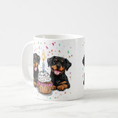 Birthday Rottweiler Hunde Kaffeetasse (Vorderseite Links)
