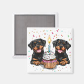 Birthday Rottweiler Hunde Magnet (Vorderseite/Rückseite)