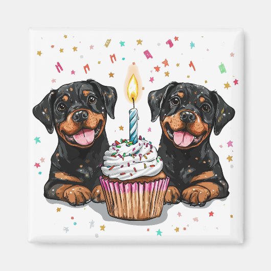 Birthday Rottweiler Hunde Magnet (Vorne)