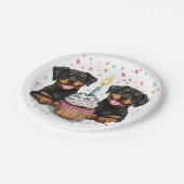 Birthday Rottweiler Hunde Pappteller (Schrägansicht)