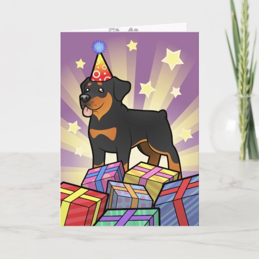 Birthday Rottweiler Karte (Vorderseite)