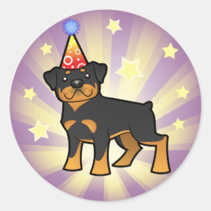 Birthday Rottweiler Runder Aufkleber