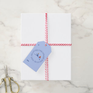 Birthday rower benutzerdefinierter Text blau Geschenkanhänger