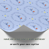 Birthday rower benutzerdefinierter Text blau Geschenkpapier