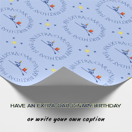 Birthday rower benutzerdefinierter Text blau Geschenkpapier