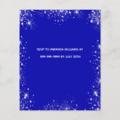 Birthday Royal Blue Silver Einladung (Rückseite)