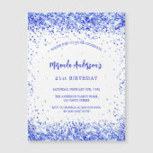 Birthday Royal Blue White Luxe Magneteinladung (Vorderseite)