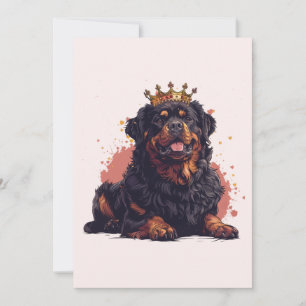 Birthday Royal Rottweiler Dog Queen Crown Einladung