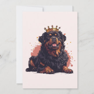 Birthday Royal Rottweiler Dog Queen Crown Einladung