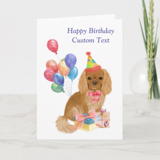Birthday Ruby Cavalier King Charles Spaniel Karte (Vorderseite)