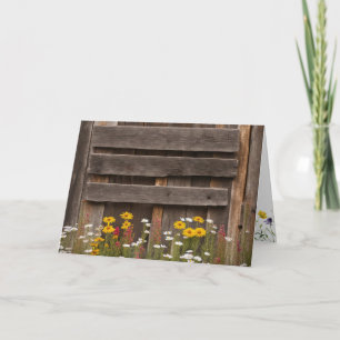 Birthday Rustikales Barnwood mit Wildblumen Karte