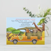 Birthday Safari auf Einladung (Stehend Vorderseite)