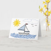 Birthday Sailboat Karte (Gelbe Blume)