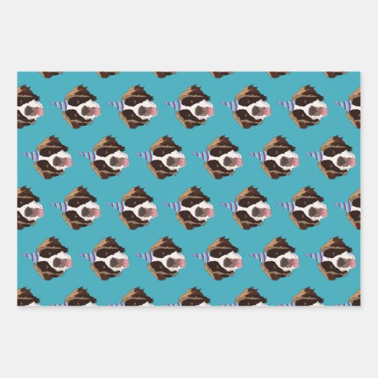 Birthday Saint Bernard Geschenkpapier Set (Vorderseite 2)