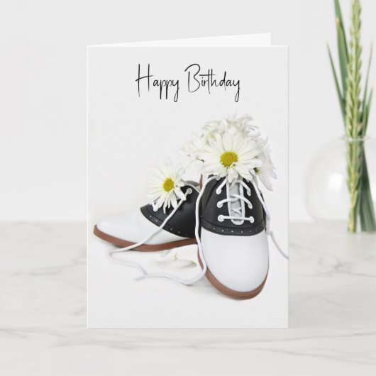 Birthday Sattelschuhe mit Daisy Bouquet Karte (Vorderseite)