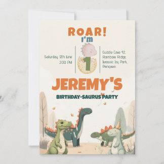 Birthday-Saurus Erste Geburtstagsfeier Einladung