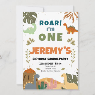 Birthday-Saurus Erste Geburtstagsfeier Einladung