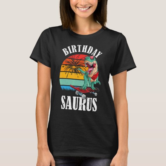 Birthday Saurus Festive Dinosaur T-Shirt (Vorderseite)