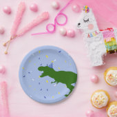 "Birthday-Saurus" Kinderkind's Blue Dinosaurier Ge Pappteller (Party)