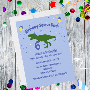 "Birthday-Saurus" Kinderpartei Dinosaurier Geburts Einladung
