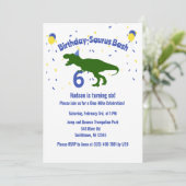"Birthday-Saurus" Kinderpartei Dinosaurier Geburts Einladung (Stehend Vorderseite)