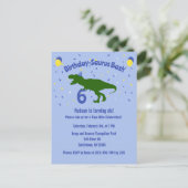 "Birthday-Saurus" Kinderpartei Dinosaurier Geburts Einladungspostkarte (Stehend Vorderseite)