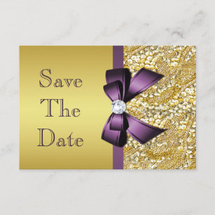 Birthday Save the Date Gold Imitate Sequin Lila Bo