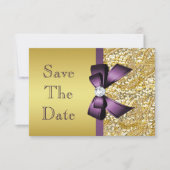Birthday Save the Date Gold Imitate Sequin Lila Bo (Vorderseite)