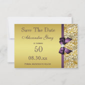 Birthday Save the Date Gold Imitate Sequin Lila Bo (Rückseite)