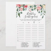 Birthday Scattergories-Spiel (Vorne/Hinten)
