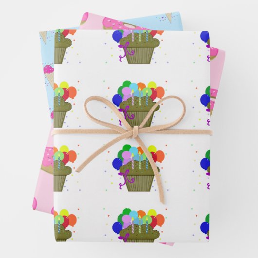 Birthday Scene Wrapping Paper Sheets Geschenkpapier Set (Beispiel)