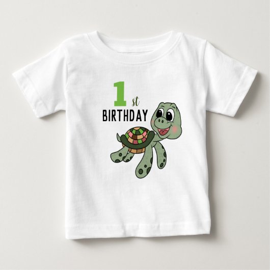 Birthday Schildkröte Baby T-shirt (Vorderseite)