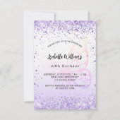 Birthday Schmetterling Violett Lavendel Drehbuch L Einladung (Vorderseite)