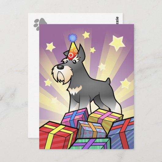 Birthday Schnauzer Postkarte (Vorne/Hinten)