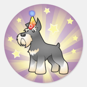 Birthday Schnauzer Runder Aufkleber