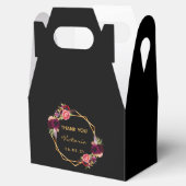 Birthday schwarz burgundy florals Gold geometrisch Geschenkschachtel (Geöffnet)