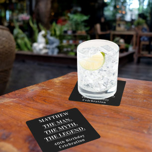 Birthday Schwarz-weiß Foto Man Mythos Legende Rechteckiger Pappuntersetzer