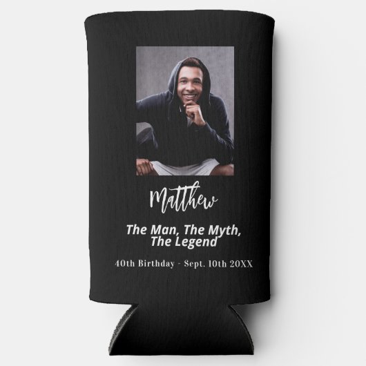 Birthday Schwarz-weiß Foto Man Mythos Legende Selters Dosenkühler (Vorderseite)